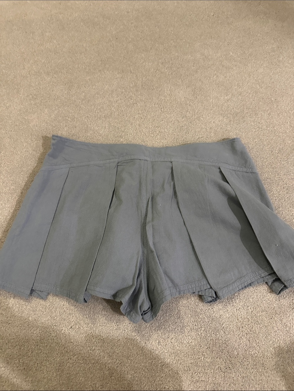 Free People- Women’s Pleated Skort Shorts in Slate Blue - Picture 3 of 3